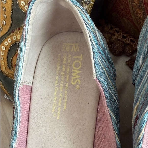 TOMS Women's Teal Espadrille Peep-Toe Shoes 9 1/2 - Picture 6 of 16